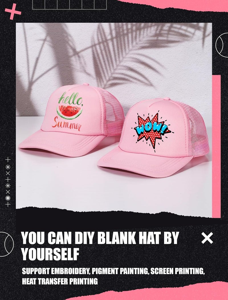 Tarpop 10 Pcs Sublimation Blank Trucker Hats Bulk Mesh Baseball Cap Polyester Mesh Trucker Hat for Men and Women - Image 4